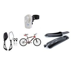 Bisiklet 3 Lü Aksesuar Set Ayna Aydınlatma Çamurluk