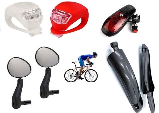 Bisiklet Aksesuar Seti Kombin 4'lü Açık Gri