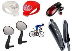 Bisiklet Aksesuar Seti Kombin 4'lü Açık Gri