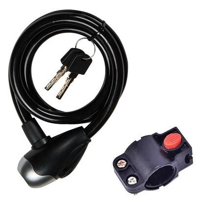 BİSİKLET KİLİT 12*150 SPIRAL DOLAMALI YÜKSEK GÜVENLİK  SİYAH