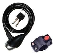 BİSİKLET KİLİT 12*150 SPIRAL DOLAMALI YÜKSEK GÜVENLİK  SİYAH