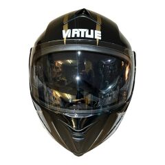 Çene Açılır Kask Vizörlü Siyah Gold Icon Ece Belgeli