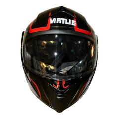 Çene Açılır Kask Vizörlü Siyah Kırmızı  Ece Belgeli