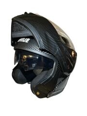 Çene Açılır Kask Vizörlü Açık Karbon desen Ece Belgeli