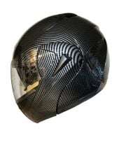 Çene Açılır Kask Vizörlü Açık Karbon desen Ece Belgeli