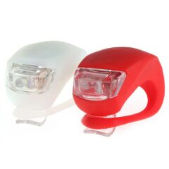 Bisiklet Silikonlu Işık Seti Far Stop + Pil Çok Renkli